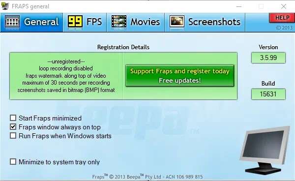 fraps-general-600x368 أفضل 5 عدادات FPS لنظام التشغيل Windows 10