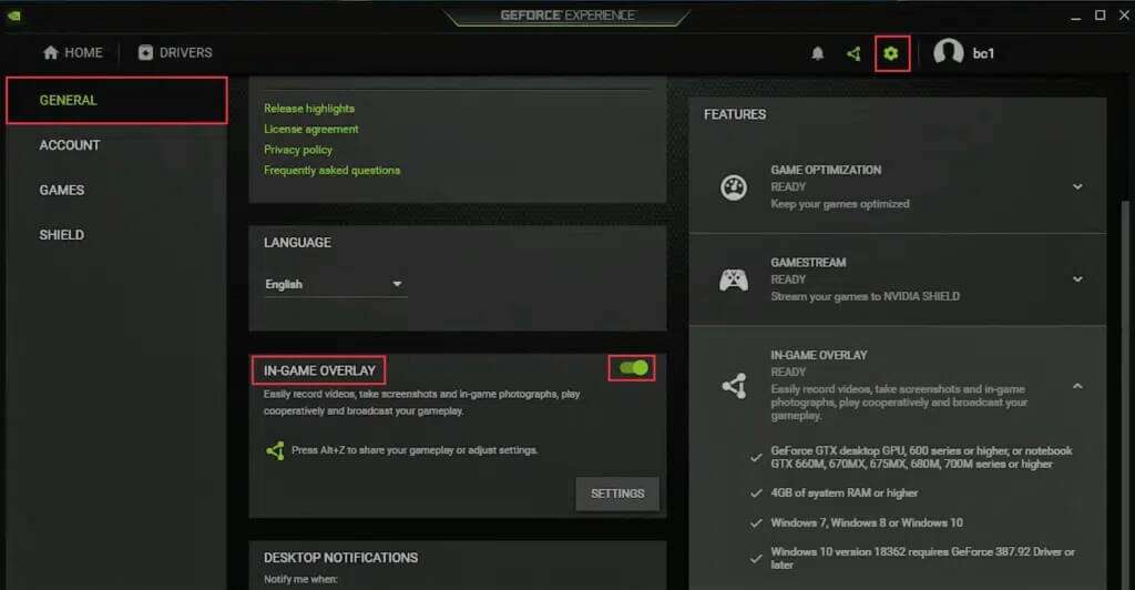 go-to-Settings-and-in-general-menu-settings-switch-On-Ingame-overlay-in-GeForce-Experience-Shadowplay-1024x532-1-1024x532 كيفية إصلاح عدم تسجيل NVIDIA ShadowPlay
