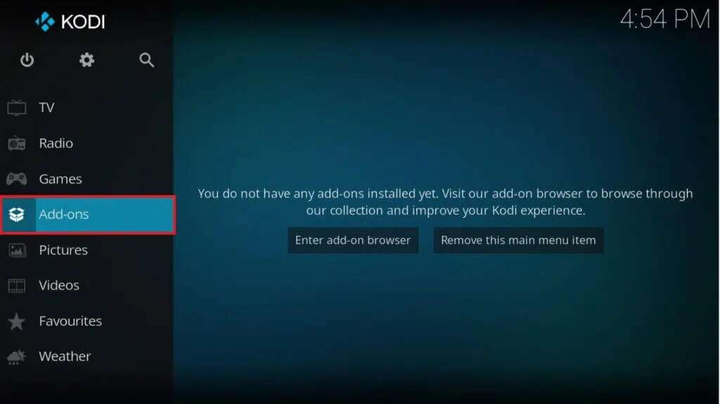 go-to-add-ons-tab-on-the-left-pane-1024x575-1-1024x575 كيفية تحديث مكتبة Kodi