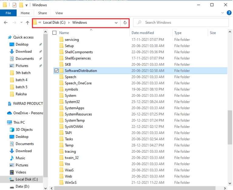 go-to-path-c-windows-768x627-1-768x627 كيفية إصلاح خطأ التحديث 0x80070002 على Windows 10