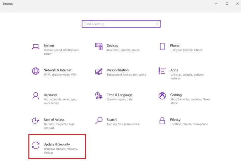 go-to-the-updates-and-security-section-768x516-1-768x516 كيفية إصلاح خطأ Roblox 279
