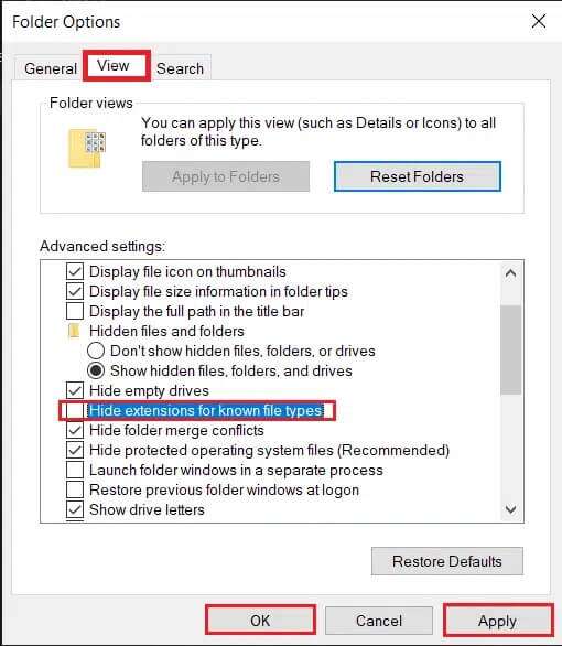 hide-extensions-for-known-file-types.-folder-options-510x586 كيفية تحويل IMG إلى ISO
