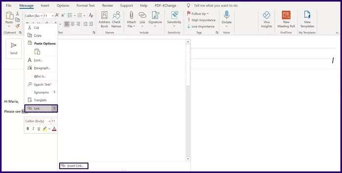 كيفية إضافة وحذف ارتباط تشعبي في بريد إلكتروني في Outlook - %categories