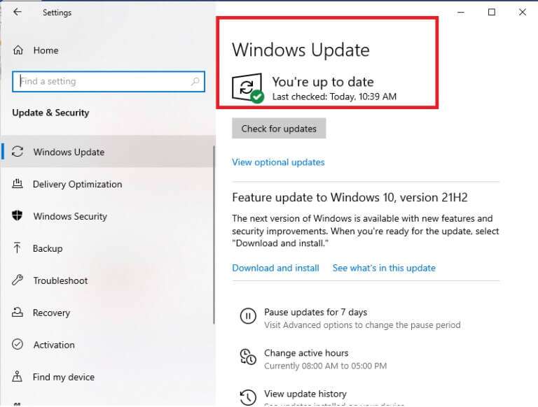 if-there-isnt-any-update-it-will-show-windows-upd-768x582-1-768x582 كيفية إصلاح عدم فتح Origin على Windows 10
