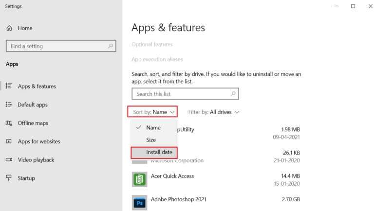 in-the-apps-and-features-window-set-Sort-to-Install-date-for-the-list-of-apps-768x434-2-768x434 كيفية إصلاح عدم فتح Steam على Windows 10