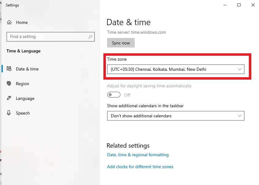 in-the-date-and-time-tab-verify-to-see-whether-your-844x604 إصلاح استمرار تعطل Kodi عند بدء التشغيل
