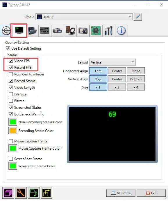 in-the-dxtory-app-click-on-monitor-icon-overlay-t-578x693 أفضل 5 عدادات FPS لنظام التشغيل Windows 10