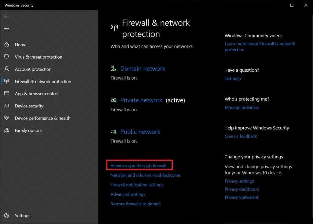 in-the-following-window-click-on-allow-an-app-thr-1024x734-1-1024x734 إصلاح عدم ظهور أجهزة الكمبيوتر على الشبكة في Windows 10
