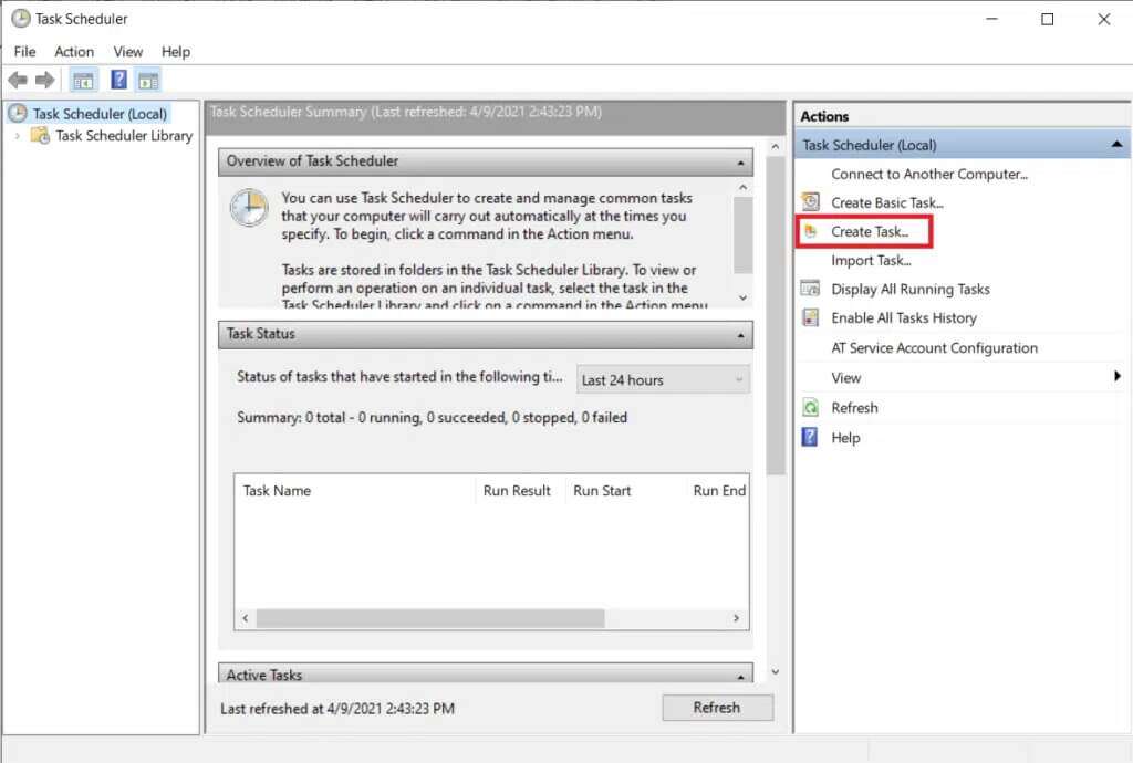 in-the-right-pane-under-actions-click-on-create-t-1024x690-1-1024x690 كيفية ضبط الإنذارات في Windows 10