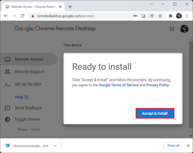 installation-of-extention-768x608-1-768x608 كيفية تمكين Chrome Remote Desktop على Windows 11