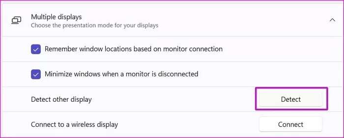 manually-detect-display-windows-11-not-detecting-HDMI-monitor_935adec67b324b146ff212ec4c69054f-700x282 أفضل 6 إصلاحات لـ Windows 11 الذي لا يكتشف تلفزيون / شاشة HDMI