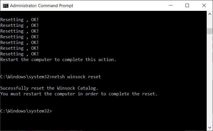 netsh-winsock-reset-743x459 كيفية إصلاح خطأ التحديث 0x80070002 على Windows 10