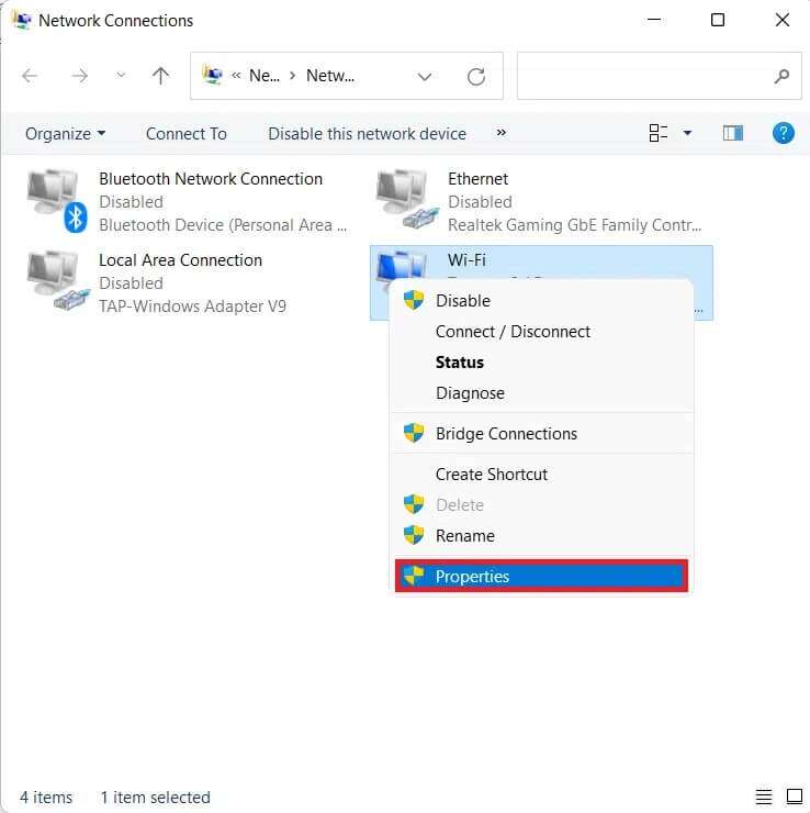 network-connections-window-738x740 إصلاح عدم تحميل تخصيص Halo Infinite في Windows 11