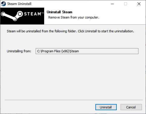 now-confirm-the-prompt-by-clicking-on-uninstall-1-1-499x388 كيفية إصلاح عدم فتح Steam على Windows 10