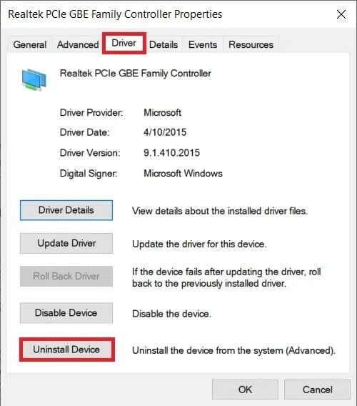 on-the-driver-tab-click-on-uninstall-device-conf-500x568 إصلاح عدم ظهور أجهزة الكمبيوتر على الشبكة في Windows 10
