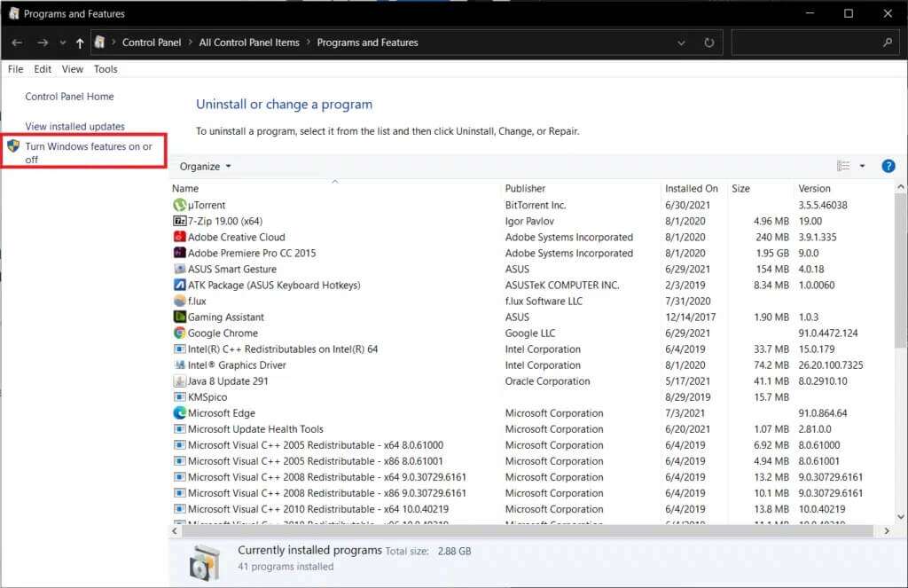 on-the-left-pane-click-on-the-turn-windows-featur-1024x663-1-1024x663 إصلاح عدم ظهور أجهزة الكمبيوتر على الشبكة في Windows 10