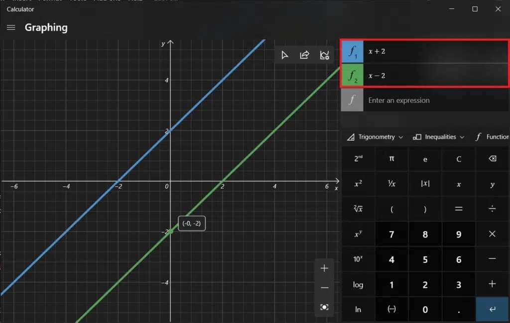 on-the-top-right-side-you-can-enter-an-equation-1024x650-1-1024x650 كيفية تمكين وضع الرسم البياني للحاسبة في Windows 10