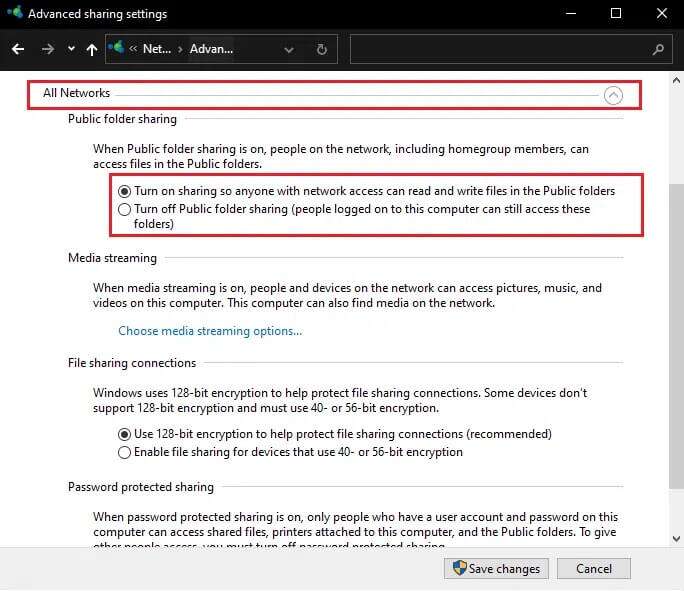open-all-networks-drop-down-and-under-public-folde-684x591 إصلاح عدم ظهور أجهزة الكمبيوتر على الشبكة في Windows 10
