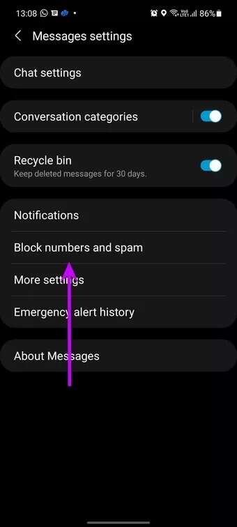 open-blocked-numbers-and-spam_7c4a12eb7455b3a1ce1ef1cadcf29289-340x756 أفضل 8 طرق لإصلاح عدم استقبال هاتف Android للرسائل