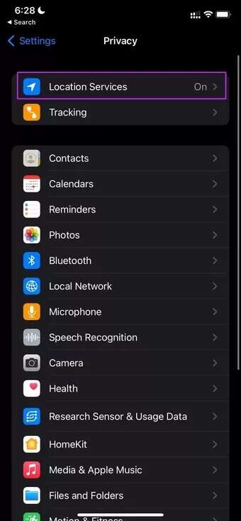 open-location-services-menu_7c4a12eb7455b3a1ce1ef1cadcf29289-340x736 أفضل 10 طرق لإصلاح مشكلة عدم إرسال ​Apple Reminders للإشعارات