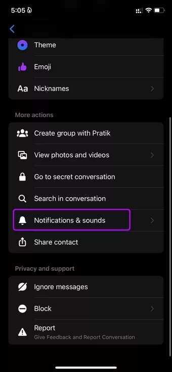 open-notificaiton-and-sounds-for-messenger-contact_7c4a12eb7455b3a1ce1ef1cadcf29289-340x736 كيفية تعيين أصوات إشعارات مخصصة لتطبيقات المراسلة على iPhone