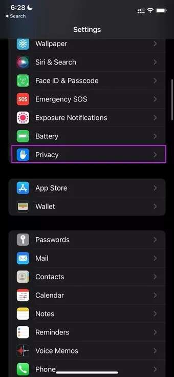 open-privacy-menu_7c4a12eb7455b3a1ce1ef1cadcf29289-340x736 أفضل 10 طرق لإصلاح مشكلة عدم إرسال ​Apple Reminders للإشعارات