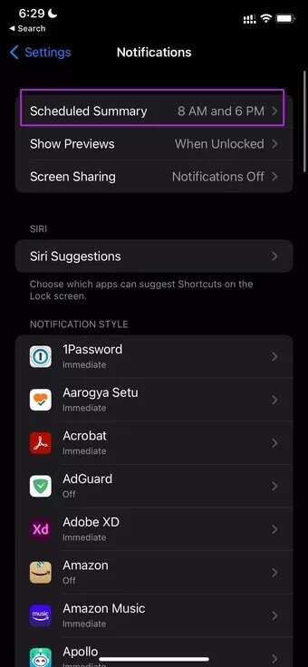 open-schedule-summary-on-iPhone_7c4a12eb7455b3a1ce1ef1cadcf29289-340x736 أفضل 10 طرق لإصلاح مشكلة عدم إرسال ​Apple Reminders للإشعارات