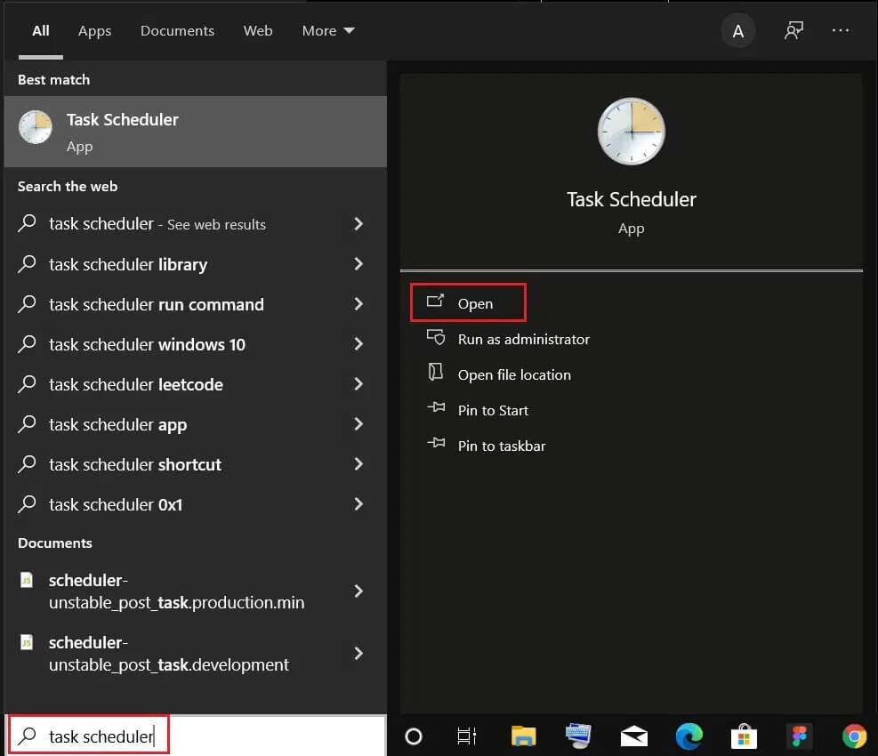 open-task-scheduler-from-windows-search-bar-987x850 كيفية ضبط الإنذارات في Windows 10
