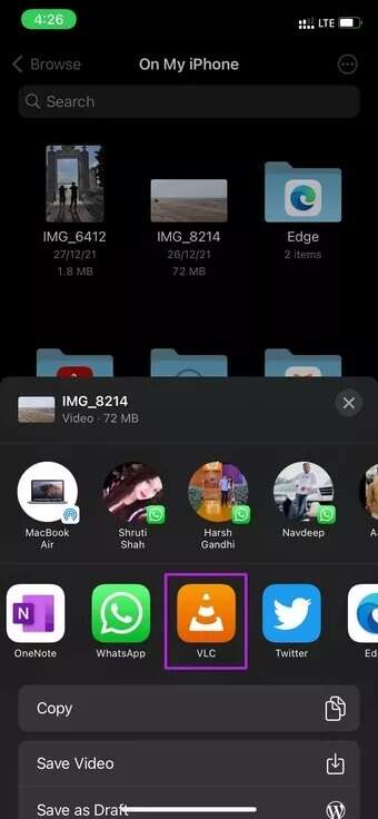 open-video-in-vlc-fix-videos-not-playing-on-iPhone-photos_7c4a12eb7455b3a1ce1ef1cadcf29289-340x736 أفضل 6 طرق لإصلاح عدم تشغيل مقاطع الفيديو على iPhone