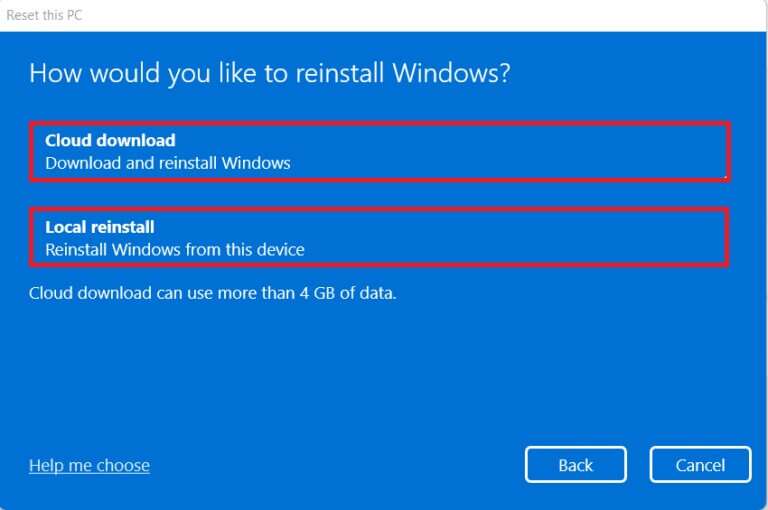 option-for-reinstalling-windows-768x510-1-768x510 إصلاح خطأ جهاز التمهيد الذي يتعذر الوصول إليه في Windows 11