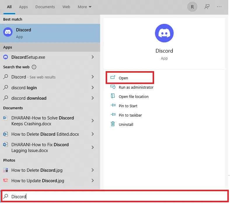 press-windows-key-and-type-discord-click-on-open-788x702 كيفية إصلاح تجمد Discord