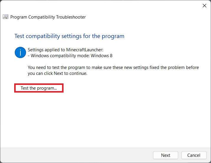 program-compatibility-troubleshooter-3-714x553 كيفية إصلاح خطأ Minecraft 0x803f8001 في Windows 11
