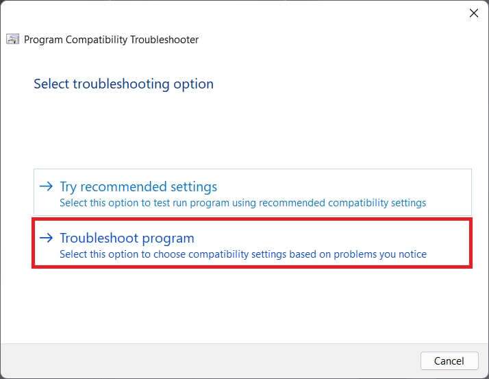 program-compatibility-troubleshooter-714x553 كيفية إصلاح خطأ Minecraft 0x803f8001 في Windows 11