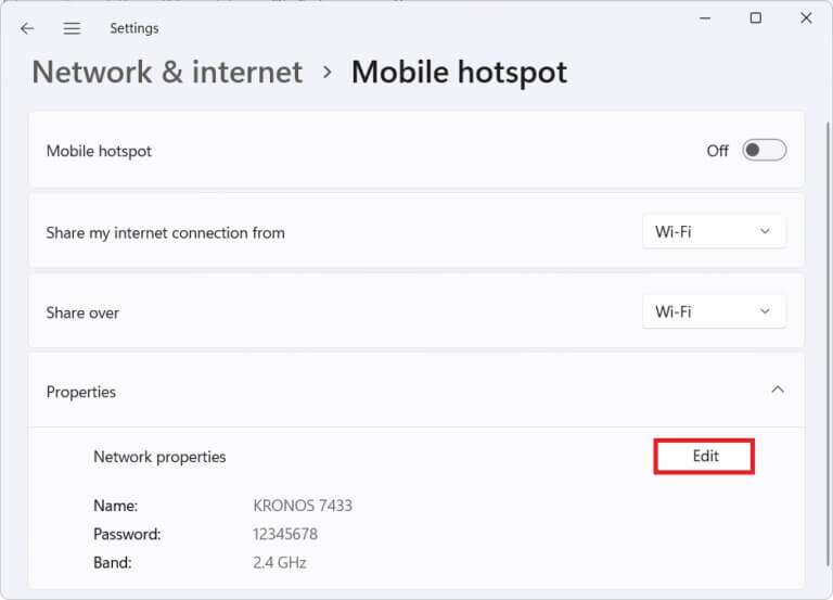 properties-tile-in-mobile-hotspot-section-768x553-1-768x553 كيفية تمكين أو تعطيل Mobile Hotspot في نظام التشغيل Windows 11
