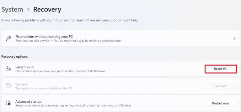 reset-this-pc-option-in-recovery-768x358-1-768x358 إصلاح خطأ جهاز التمهيد الذي يتعذر الوصول إليه في Windows 11