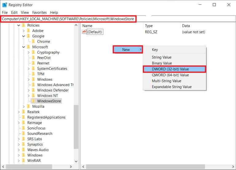 right-click-anywhere-on-the-right-pane-and-click-n-768x555-1-768x555 إصلاح استخدام WSAPPX للقرص العالي في Windows 10