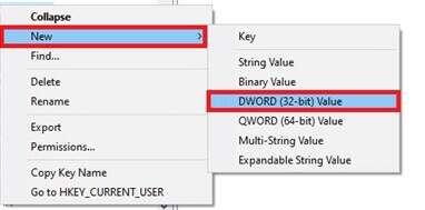 right-click-on-the-empty-area-and-click-new-choos-382x189 كيفية إصلاح خطأ التحديث 0x80070002 على Windows 10