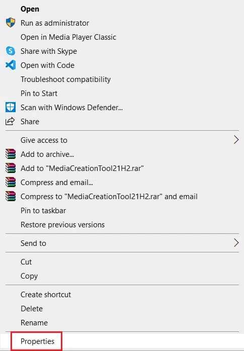 right-click-on-windows-media-creation-tool-and-select-properties-485x698 إصلاح عدم عمل Touchpad Scroll على Windows 10