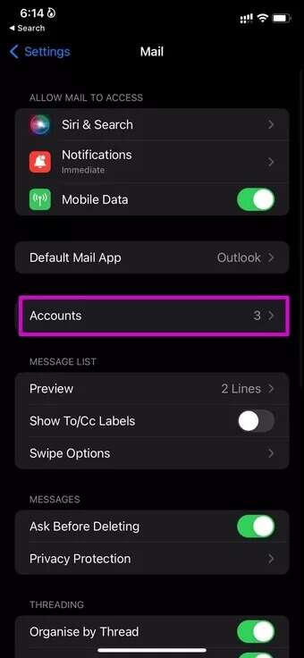 select-accounts-fix-mail-keeps-asking-for-password_7c4a12eb7455b3a1ce1ef1cadcf29289-3-340x736 أفضل 7 طرق لإصلاح استمرار البريد في طلب كلمة المرور على iPhone