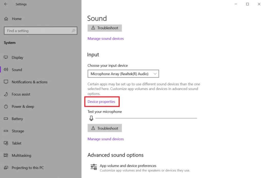 select-device-properties-under-input-section-1024x694-1-1024x694 كيفية إصلاح صوت الميكروفون منخفض جدًا على Windows 10