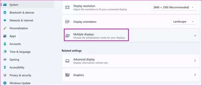 select-multiple-displays-windows-11-not-detecting-HDMI-monitor_935adec67b324b146ff212ec4c69054f-700x300 أفضل 6 إصلاحات لـ Windows 11 الذي لا يكتشف تلفزيون / شاشة HDMI