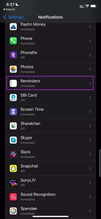 select-reminders-in-notificationws_7c4a12eb7455b3a1ce1ef1cadcf29289-340x736 أفضل 10 طرق لإصلاح مشكلة عدم إرسال ​Apple Reminders للإشعارات