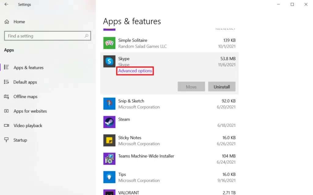 select-the-faulty-program-and-then-advanced-option-1024x638-1-1024x638 إصلاح استمرار تعطل Kodi عند بدء التشغيل