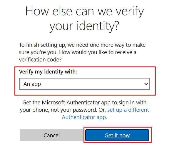 select-verify-my-identity-with-option-and-click-on-Get-it-now-to-set-up-two-step-verification-for-Microsoft-Account-585x517 كيفية إصلاح استمرار Xbox One في تسجيل الخروج