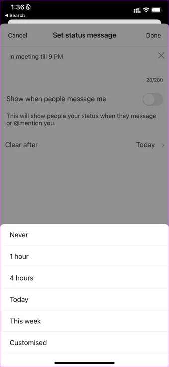 set-teams-timer_7c4a12eb7455b3a1ce1ef1cadcf29289-340x736 كيفية تعيين رسالة "خارج المكتب" في Microsoft Teams