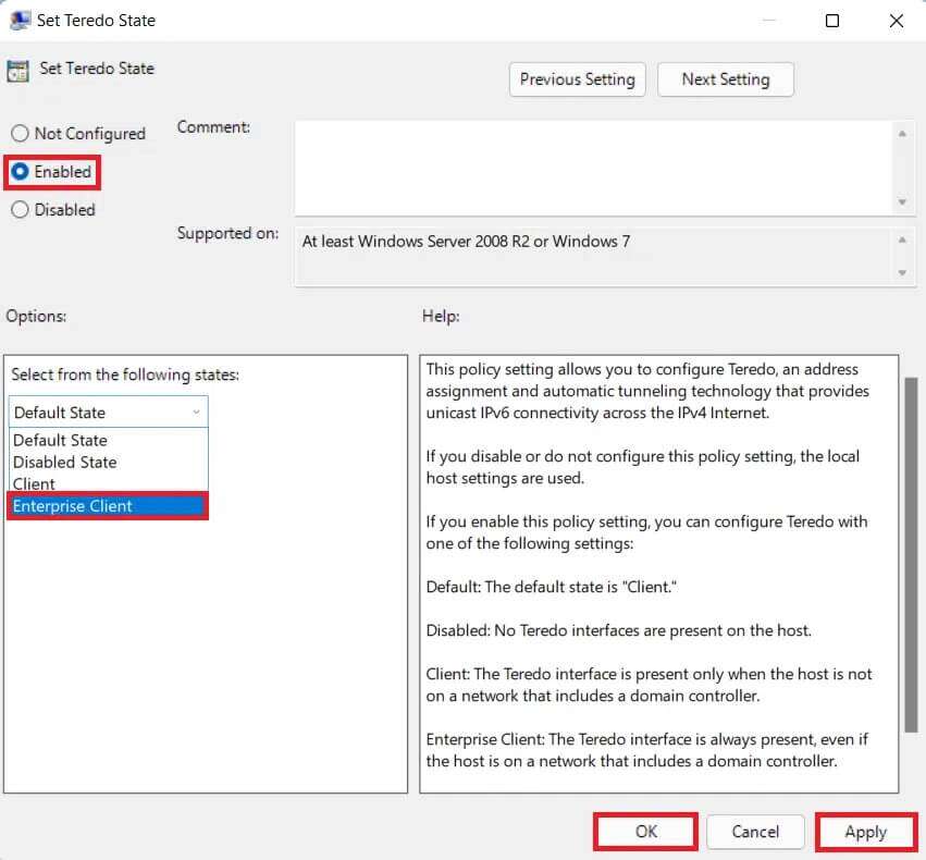 set-teredo-state-settings-851x790 إصلاح عدم تحميل تخصيص Halo Infinite في Windows 11