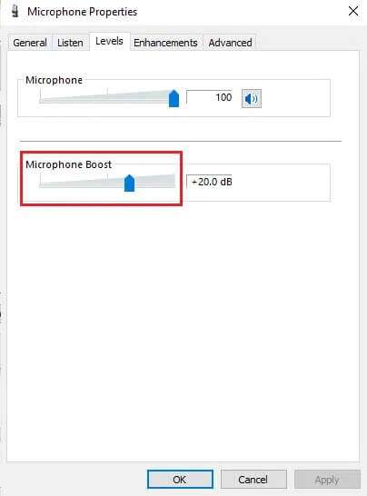 slide-microphone-boost-to-right-404x546 كيفية إصلاح صوت الميكروفون منخفض جدًا على Windows 10