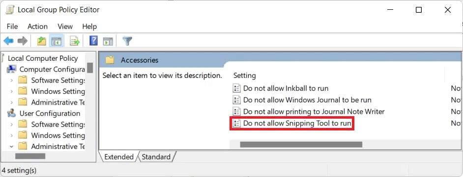 snipping-tool-policy-in-the-local-group-editor-942x361 كيفية تعطيل أداة القطع في Windows 11