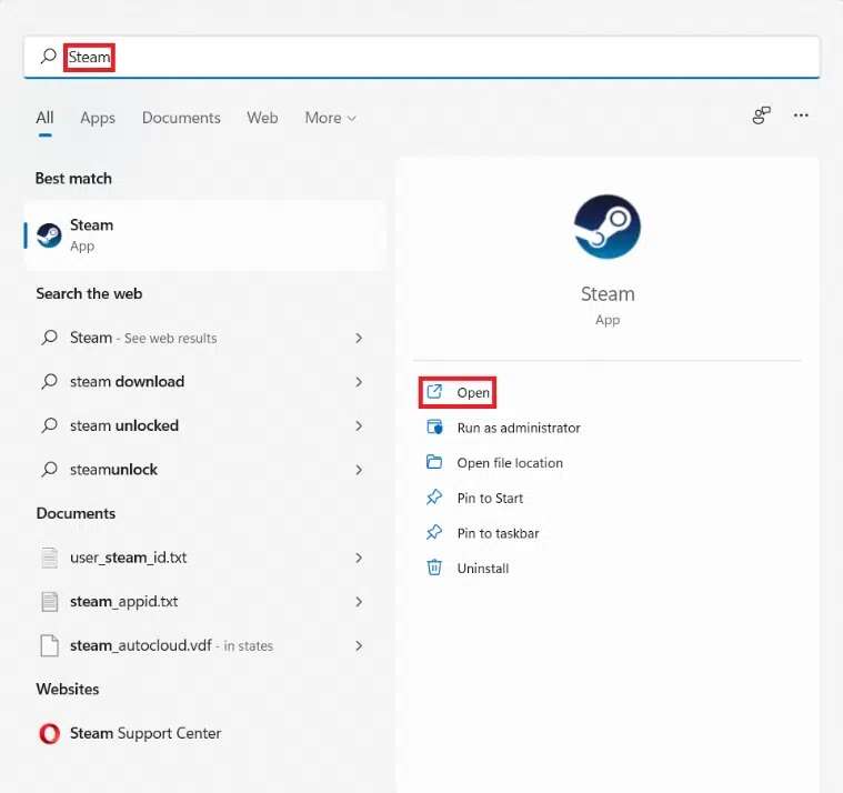 start-menu-search-results-for-steam-1-759x714 إصلاح خطأ Halo Infinite ليس كل أعضاء Fireteam يستخدمون نفس الإصدار في Windows 11