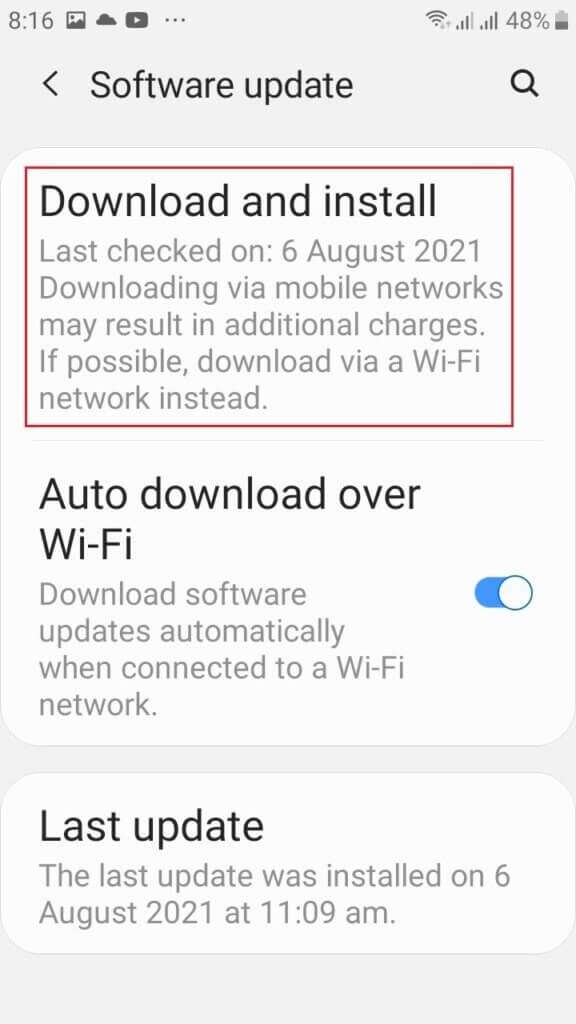 tap-on-Download-and-install-for-Software-update-in-Samsung-Settings-576x1024-1-576x1024 كيفية إصلاح عدم شحن Galaxy S6